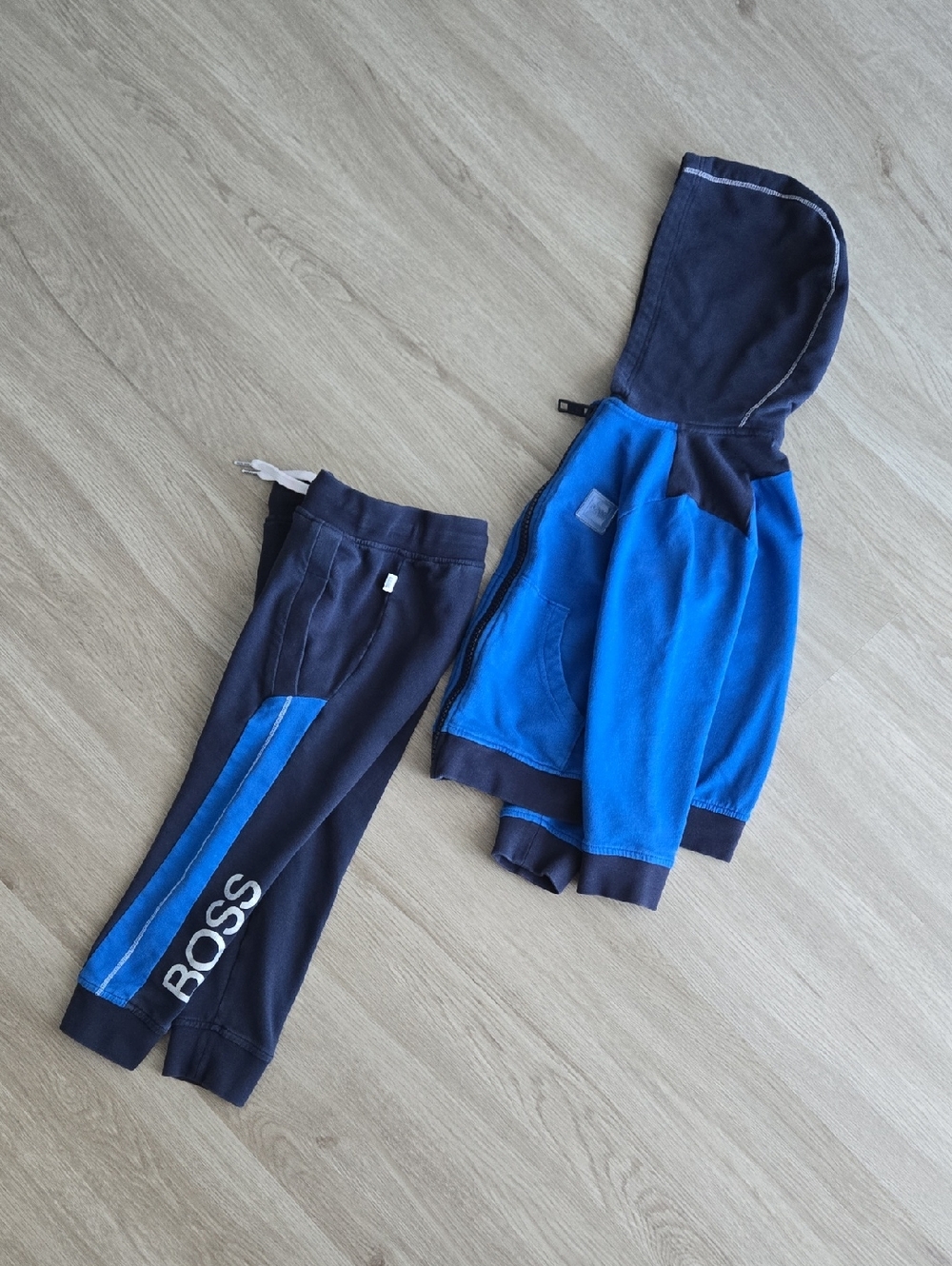 Boss Navy and Bright Blue Hoodie & Joggers Set, Size 4y
